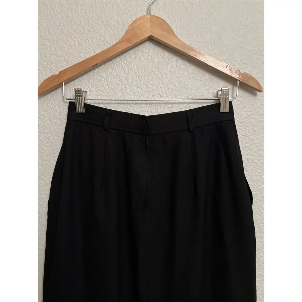 Vintage Evan Picone Midi Pencil SKirt Classic Old Money Black Lined Made in USA